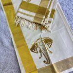 Swarnam Golden Foil Kasavu Set Mundu | The Pearl Cart