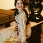 Premium Linen Tissue Gold Saree | The Pearl Cart