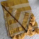 Premium Linen Tissue Gold Saree | The Pearl Cart